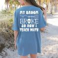 My Broom Broke So Now I Teach Math Halloween Teacher Costume For Men Women Women's Comfort Colors T-Shirt Back Print Blue Jean My Broom Broke So Now I Teach Math Halloween Teacher Costume For Men Women Women's Comfort Colors T-Shirt Back Print Blue Jean