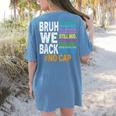 Bruh We Back Bruh No Cap We'Re Back Teacher Student Women's Comfort Colors T-Shirt Back Print Blue Jean