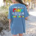 Some Call It Chaos We Call It Kindergarten Teacher Women's Comfort Colors T-Shirt Back Print Blue Jean Some Call It Chaos We Call It Kindergarten Teacher Women's Comfort Colors T-Shirt Back Print Blue Jean