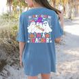 You Can't Scare Me I'm A Teacher Halloween Women's Comfort Colors T-Shirt Back Print Blue Jean