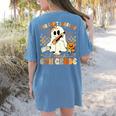 You Can't Scare Me I Teach Sixth Grade Teacher Halloween Women's Comfort Colors T-Shirt Back Print Blue Jean
