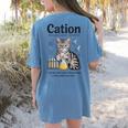 Cation Shirt Cat Science Chemistry Teacher Chemist Pun Women's Comfort Colors T-Shirt Back Print Blue Jean