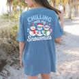 Chillin With My Snowmie Women Christmas Snowman Teacher Snow Women's Comfort Colors T-Shirt Back Print Blue Jean Chillin With My Snowmie Women Christmas Snowman Teacher Snow Women's Comfort Colors T-Shirt Back Print Blue Jean