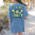My Class Is Full Of Lucky Charms St Patricks Day Teacher Women's Comfort Colors T-Shirt Back Print Blue Jean