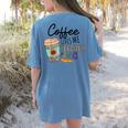 Coffee Gives Me Teacher Power Teacher Elementary Women Women's Comfort Colors T-Shirt Back Print Blue Jean Coffee Gives Me Teacher Power Teacher Elementary Women Women's Comfort Colors T-Shirt Back Print Blue Jean