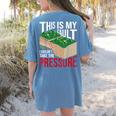 Couldn't Take The Pressure Geology Earth Science Teacher Women's Comfort Colors T-Shirt Back Print Blue Jean