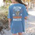 Creepin It Real Kindergarten Monsters Halloween Teacher Women's Comfort Colors T-Shirt Back Print Blue Jean Creepin It Real Kindergarten Monsters Halloween Teacher Women's Comfort Colors T-Shirt Back Print Blue Jean