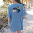 Cut Music Teacher Shirt With a Piano Keys Notes And Flowers Women's Comfort Colors T-Shirt Back Print Blue Jean