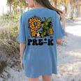 Cute Camo Pre K Back To School Teacher Kid Preschool Women's Comfort Colors T-Shirt Back Print Blue Jean