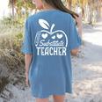 Cute Substitute Teacher Appreciation Men Women Women's Comfort Colors T-Shirt Back Print Blue Jean