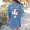 Dancolotl Ballerina Axolotl Ballet Dance Teacher Women's Comfort Colors T-Shirt Back Print Blue Jean