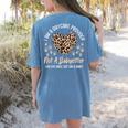 Daycare Provider Teacher Childcare Worker Leopard Heart Fun Women's Comfort Colors T-Shirt Back Print Blue Jean