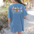 Dinosaur Teacher Teachersaurus Rex Dino Women's Comfort Colors T-Shirt Back Print Blue Jean Dinosaur Teacher Teachersaurus Rex Dino Women's Comfort Colors T-Shirt Back Print Blue Jean