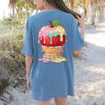 Dripping Apple Ice Cream Cone Cute Teacher Appreciation Women's Comfort Colors T-Shirt Back Print Blue Jean Dripping Apple Ice Cream Cone Cute Teacher Appreciation Women's Comfort Colors T-Shirt Back Print Blue Jean