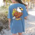 Eagle First Day Of School Teacher Back To School Eagle Women's Comfort Colors T-Shirt Back Print Blue Jean