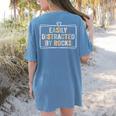 Easily Distracted By Rocks Geology Teacher Women's Comfort Colors T-Shirt Back Print Blue Jean