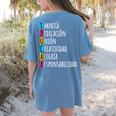 Educar Bilingual Spanish Teacher Women's Comfort Colors T-Shirt Back Print Blue Jean Educar Bilingual Spanish Teacher Women's Comfort Colors T-Shirt Back Print Blue Jean