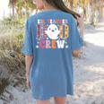 ESL Teacher Boo Crew Halloween Costume Women's Comfort Colors T-Shirt Back Print Blue Jean