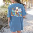 Everyone Communicates Differently Halloween SLP Sped Teacher Women's Comfort Colors T-Shirt Back Print Blue Jean