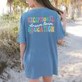 Exceptional Education Dream Team SPED ESE Teacher Autism Women's Comfort Colors T-Shirt Back Print Blue Jean