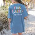 FACS Teacher Squad Colorful Appreciation Day Back To School Men Women Girls Kids Women's Comfort Colors T-Shirt Back Print Blue Jean
