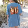 Fall Book Pumpkin Retro Reading Halloween Teacher Women's Comfort Colors T-Shirt Back Print Blue Jean Fall Book Pumpkin Retro Reading Halloween Teacher Women's Comfort Colors T-Shirt Back Print Blue Jean