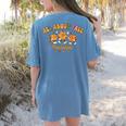 All About Fall Prevention Therapy SPED Teacher Thanksgiving Women's Comfort Colors T-Shirt Back Print Blue Jean