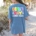 Field Day Green Team For Teacher Kids Field Day Games Women's Comfort Colors T-Shirt Back Print Blue Jean