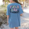 Field Day Vibes For Teacher Kids Happy Field Day 2025 Women's Comfort Colors T-Shirt Back Print Blue Jean