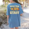 Field Trip Teacher Field Women's Comfort Colors T-Shirt Back Print Blue Jean