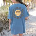 First Grade Teacher First Day Of 1st Grade Back To School Women's Comfort Colors T-Shirt Back Print Blue Jean