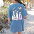 Flowers Test Tube Chemistry Student Science Teacher Women Women's Comfort Colors T-Shirt Back Print Blue Jean