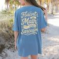 Fluent In Math And Sarcasm Teacher Women's Comfort Colors T-Shirt Back Print Blue Jean Fluent In Math And Sarcasm Teacher Women's Comfort Colors T-Shirt Back Print Blue Jean