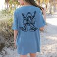 Frog Dissection Biology Anatomy Lab Science Teacher Women's Comfort Colors T-Shirt Back Print Blue Jean