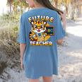 Future Teacher Graphic For Boys Inspiring Young Minds Women's Comfort Colors T-Shirt Back Print Blue Jean