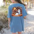 Ghost Book Reading Halloween Books Lover Teacher Women's Comfort Colors T-Shirt Back Print Blue Jean Ghost Book Reading Halloween Books Lover Teacher Women's Comfort Colors T-Shirt Back Print Blue Jean