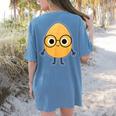 Good Egg Teacher Halloween Costume The Smart Cookie Women's Comfort Colors T-Shirt Back Print Blue Jean