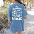 Some Grandpas Play Bingo Real Grandpas Teach Music Teacher Women's Comfort Colors T-Shirt Back Print Blue Jean