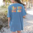 Groovy Substitute Teacher Retro Teacher Back To School Women's Comfort Colors T-Shirt Back Print Blue Jean