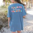 Groovy Teaching Future Engineers Teacher Engineering School Men Women Women's Comfort Colors T-Shirt Back Print Blue Jean