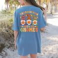Groovy Thanksgiving With My Gnomie Women Teacher Fall Gnome Women's Comfort Colors T-Shirt Back Print Blue Jean Groovy Thanksgiving With My Gnomie Women Teacher Fall Gnome Women's Comfort Colors T-Shirt Back Print Blue Jean