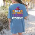 Halloween Costumes For Teachers Tired Teacher Costume Tee Women's Comfort Colors T-Shirt Back Print Blue Jean