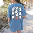 Halloween Math Teacher Ghost Math Teacher Spooky Halloween Women's Comfort Colors T-Shirt Back Print Blue Jean