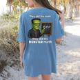 Halloween Monster Math Pun Teacher Humor Women's Comfort Colors T-Shirt Back Print Blue Jean
