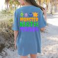 Halloween Monster Math Teacher Men Women Women's Comfort Colors T-Shirt Back Print Blue Jean