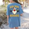 Halloween Read More Books Retro Costume Teacher Women Girls Women's Comfort Colors T-Shirt Back Print Blue Jean