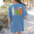Halloween SPED Teacher Boo In ASL Boo Hands Sign Language Women's Comfort Colors T-Shirt Back Print Blue Jean
