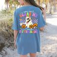 Halloween Teacher You Can't Scare Me I Teach Fifth Grade Women's Comfort Colors T-Shirt Back Print Blue Jean