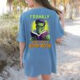 Halloween Teacher Librarian Frankenstein Reading Books Women's Comfort Colors T-Shirt Back Print Blue Jean Halloween Teacher Librarian Frankenstein Reading Books Women's Comfort Colors T-Shirt Back Print Blue Jean