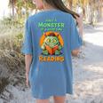 Halloween Teacher Librarian Monster Reading Books Men Women Kids Women's Comfort Colors T-Shirt Back Print Blue Jean Halloween Teacher Librarian Monster Reading Books Men Women Kids Women's Comfort Colors T-Shirt Back Print Blue Jean